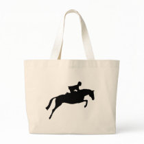 Jumper Horse Silhouette Tote Bags