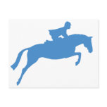 Jumper Horse Silhouette (blue) Postcard
