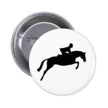 Jumper Horse Silhouette Pinback Buttons