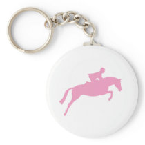 Jumper Horse Silhouette (pink) Key Chain