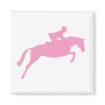 Jumper Horse Silhouette (pink) Refrigerator Magnets