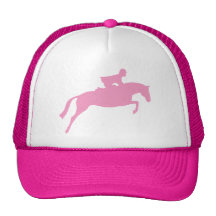 Jumper Horse Silhouette (pink) Mesh Hats