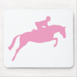 Jumper Horse Silhouette (pink) Mouse Pad
