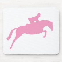 Jumper Horse Silhouette (pink) Mouse Pad