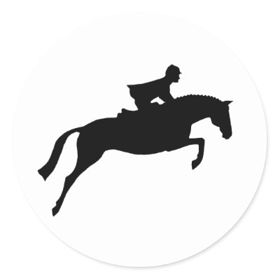 Jumper Horse Silhouette Round Sticker by dogsandhorses