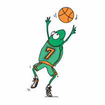 jumping basketball frog photo sculpture
