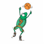 jumping basketball frog photo sculptures