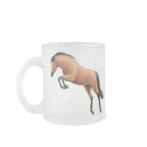 Jumping Bay Horse Frosted Glass Mug