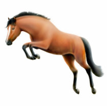 Jumping Bay Horse Holiday Ornament photo sculptures by twopurringcats Jumping Bay Horse Holiday Ornament photo sculptures