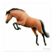 Jumping Bay Horse Poster posters by twopurringcats Jumping Bay Horse Poster posters