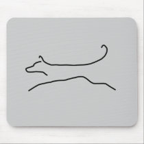 Jumping Dog Line Drawing mousepads