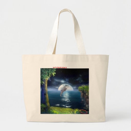 jumping-dolphin canvas bag