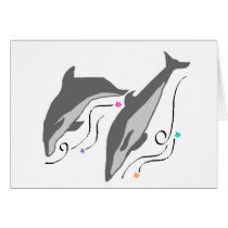 jumping dolphins blank card