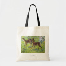 Jumping Foals By Marc Franz Canvas Bag
