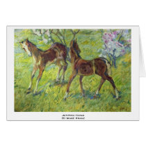 Jumping Foals By Marc Franz Greeting Cards