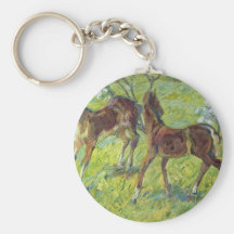 Jumping Foals By Marc Franz Keychain