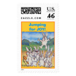Jumping for Joy Rabbit Cartoon Custom Postage postage