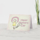 Jumping Girl Card - illustrated girl jumping with hearts for Mother's Day.