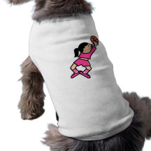 Jumping girl dog tshirt