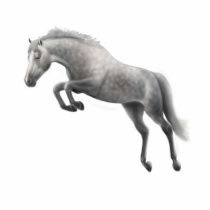Jumping Gray Horse Holiday Ornament photo sculptures by twopurringcats Jumping Gray Horse Holiday Ornament photo sculptures
