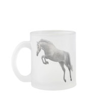 Jumping Grey Horse Mug by twopurringcats Jumping Grey Horse Mug