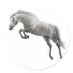 Jumping Grey Horse Sticker