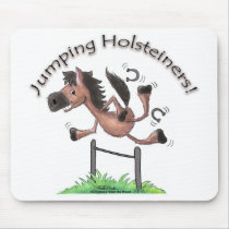 Jumping Holsteiners! mousepads