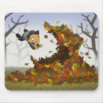 “Jumping into Leaves” Mouse Pad