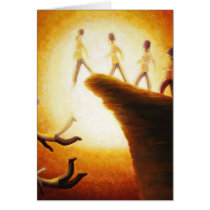 Jumping off the cliff greeting card cards