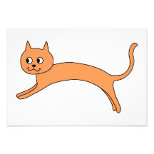 Jumping Orange Cat. Personalized Invites