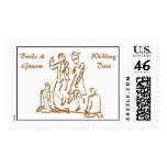 Jumping Over the Broom Wedding Postage Stamp
