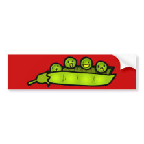 Jumping Peas Doodle Art Bumper Sticker