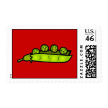 Jumping Peas Doodle Art Postage