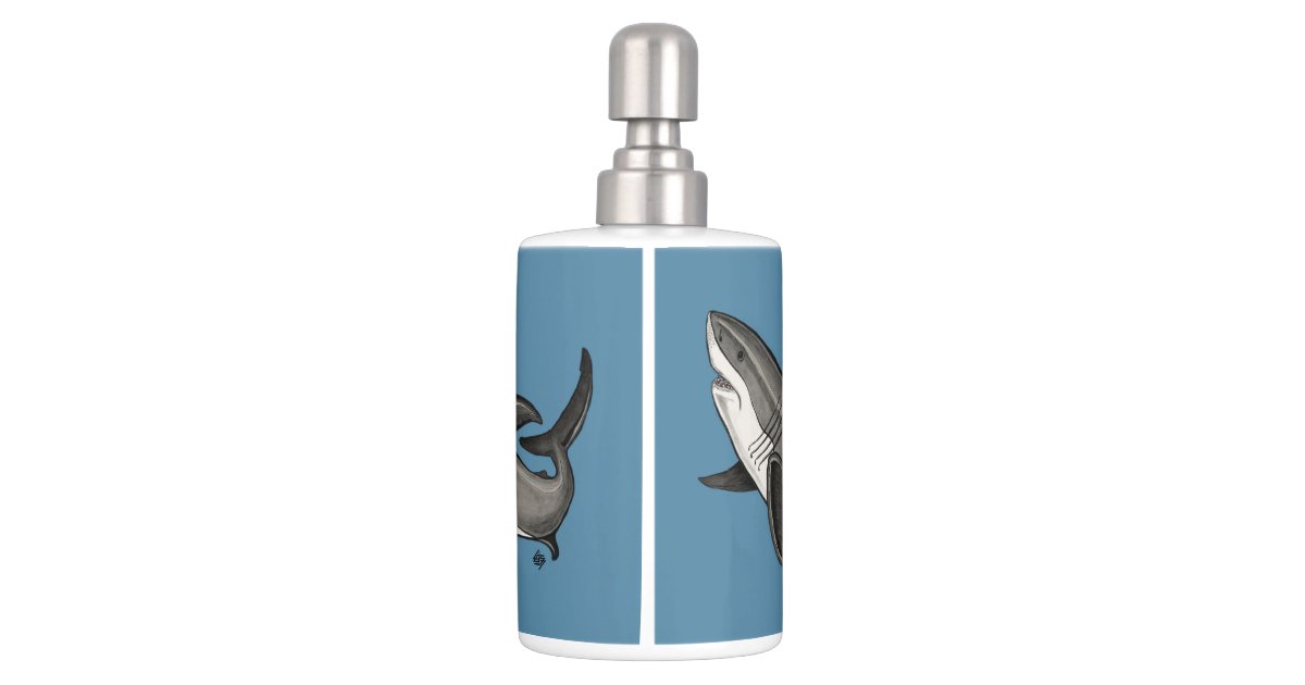 jumping shark soap dispenser & toothbrush holder Zazzle