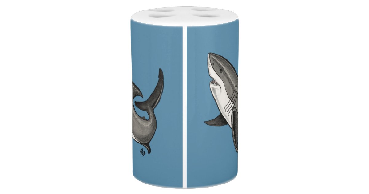jumping shark soap dispenser & toothbrush holder Zazzle