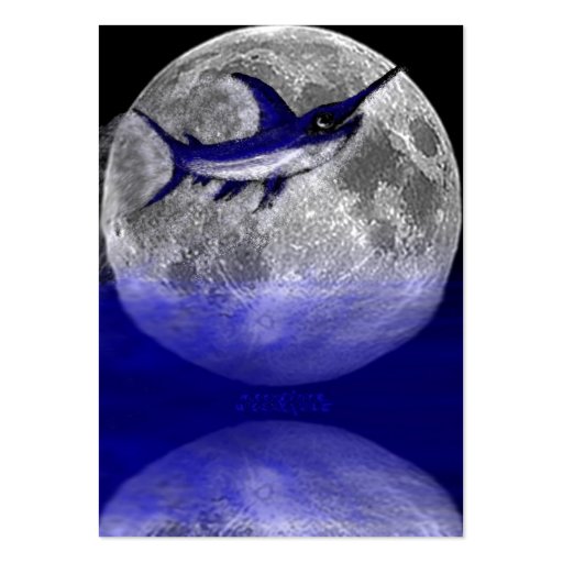 Jumping Swordfish in the Moon Business Cards (front side)