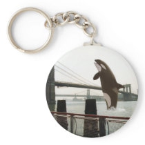 Jumping the Brooklyn Bridge Keychain
