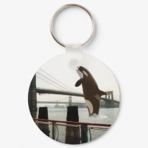 Jumping the Brooklyn Bridge Keychain