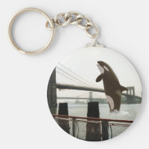 Jumping the Brooklyn Bridge Keychain