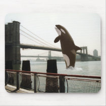 Jumping the Brooklyn Bridge Mousepad by thehatch Jumping the Brooklyn Bridge Mousepad