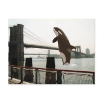Jumping the Brooklyn Bridge Postcard by thehatch Jumping the Brooklyn Bridge Postcard