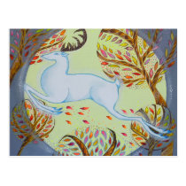 Jumping White Hart. postcards
