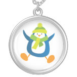 Jumping Winter Penguin Pendant