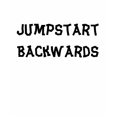 Jumpstart Backwards womens tshirt by Tenaidia