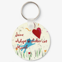 June Adopt a Shelter Cat Month Key Chain keychains