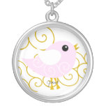 June Birthstone Bird Personalized Necklace