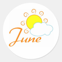 June Round Stickers