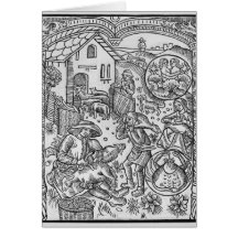 June, sheep shearing, Gemini Greeting Cards