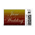 June sunset wedding postage postage