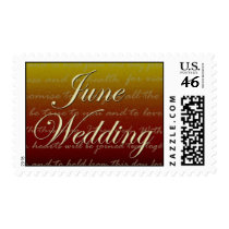 June sunset wedding postage postage